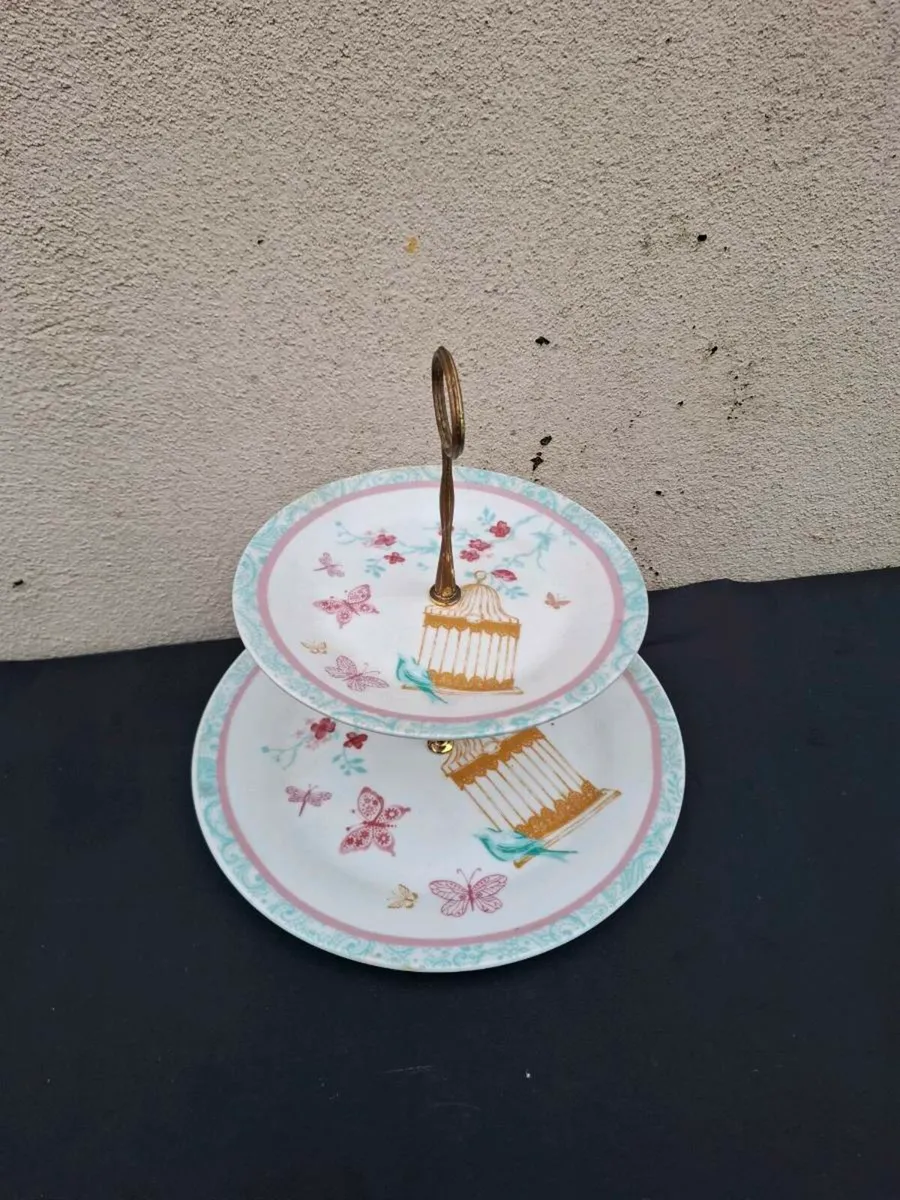 Bird cage 2 tiers cake stand