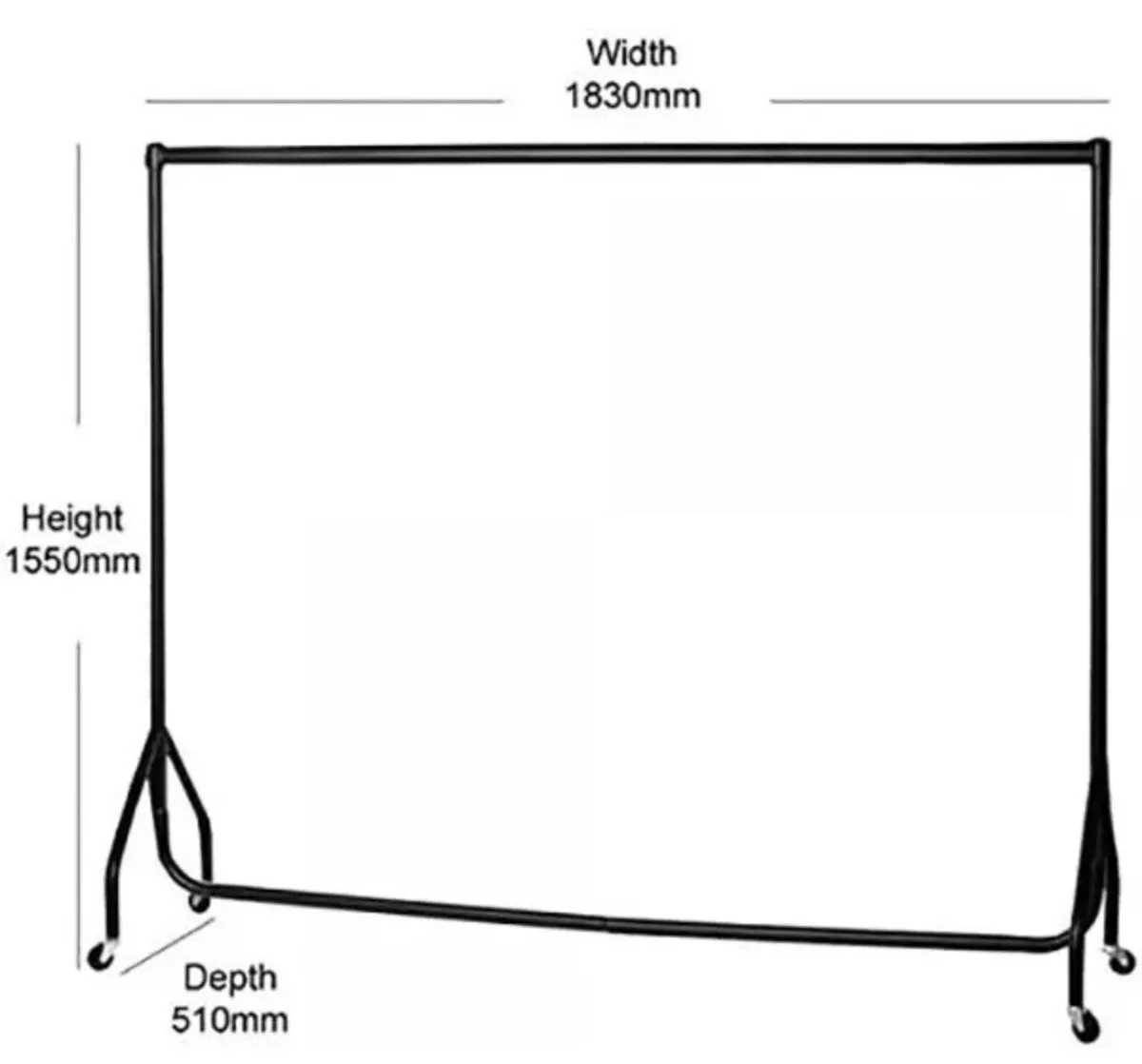 NEW 6ft Heavy Duty Clothes Rail 95kg Capacity - Image 1