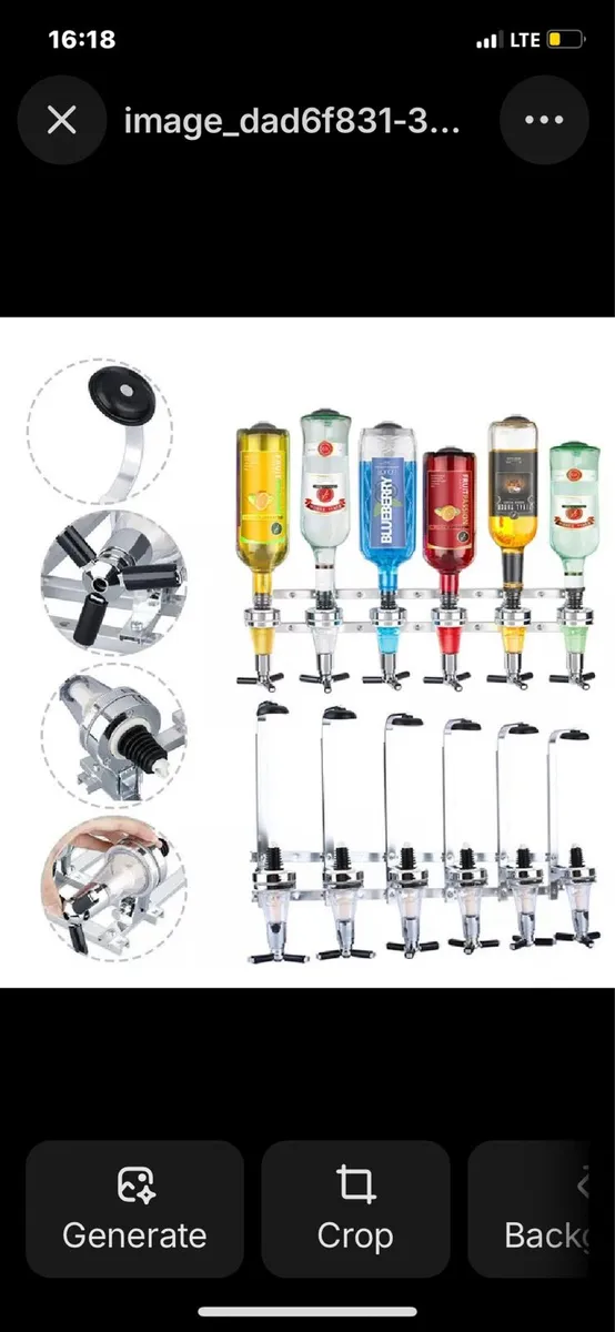 6 Bottle Wall Mounted Optic Dispenser • Home Bar - Image 1