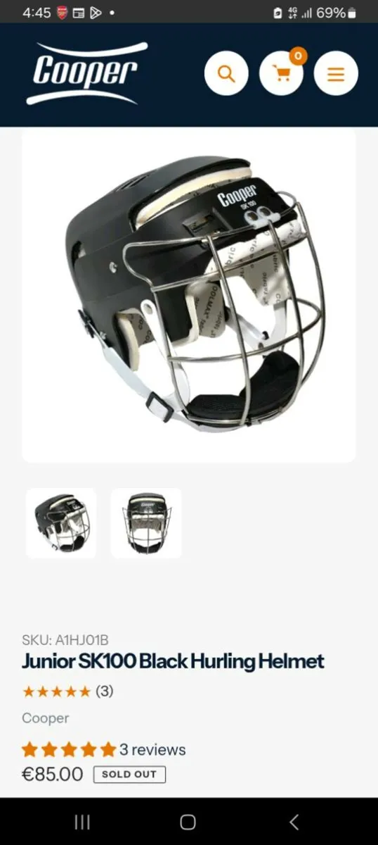 SK 100 Black Cooper junior Helmet