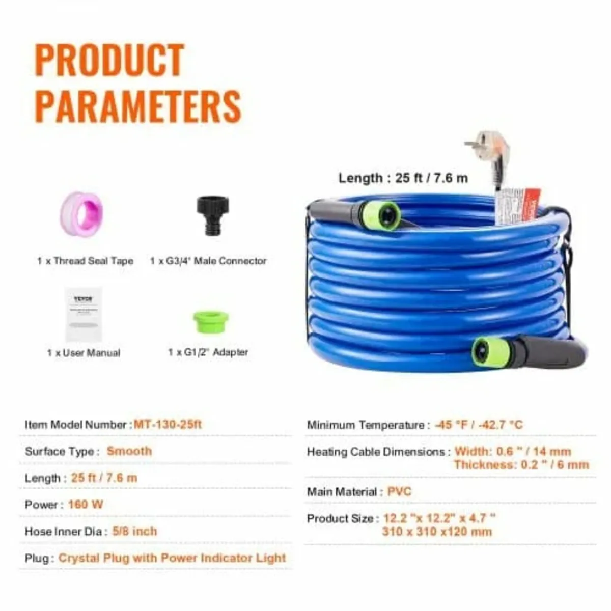 25ft Heated Water Hose for RV, Heated Drinking Wat - Image 2