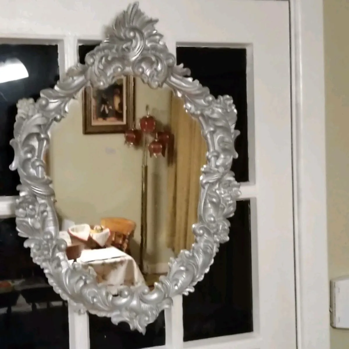Silver framed Mirror - Image 1