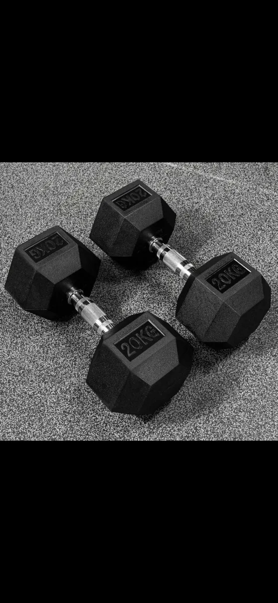 Brand new 2x20 kilo hex dumbbells