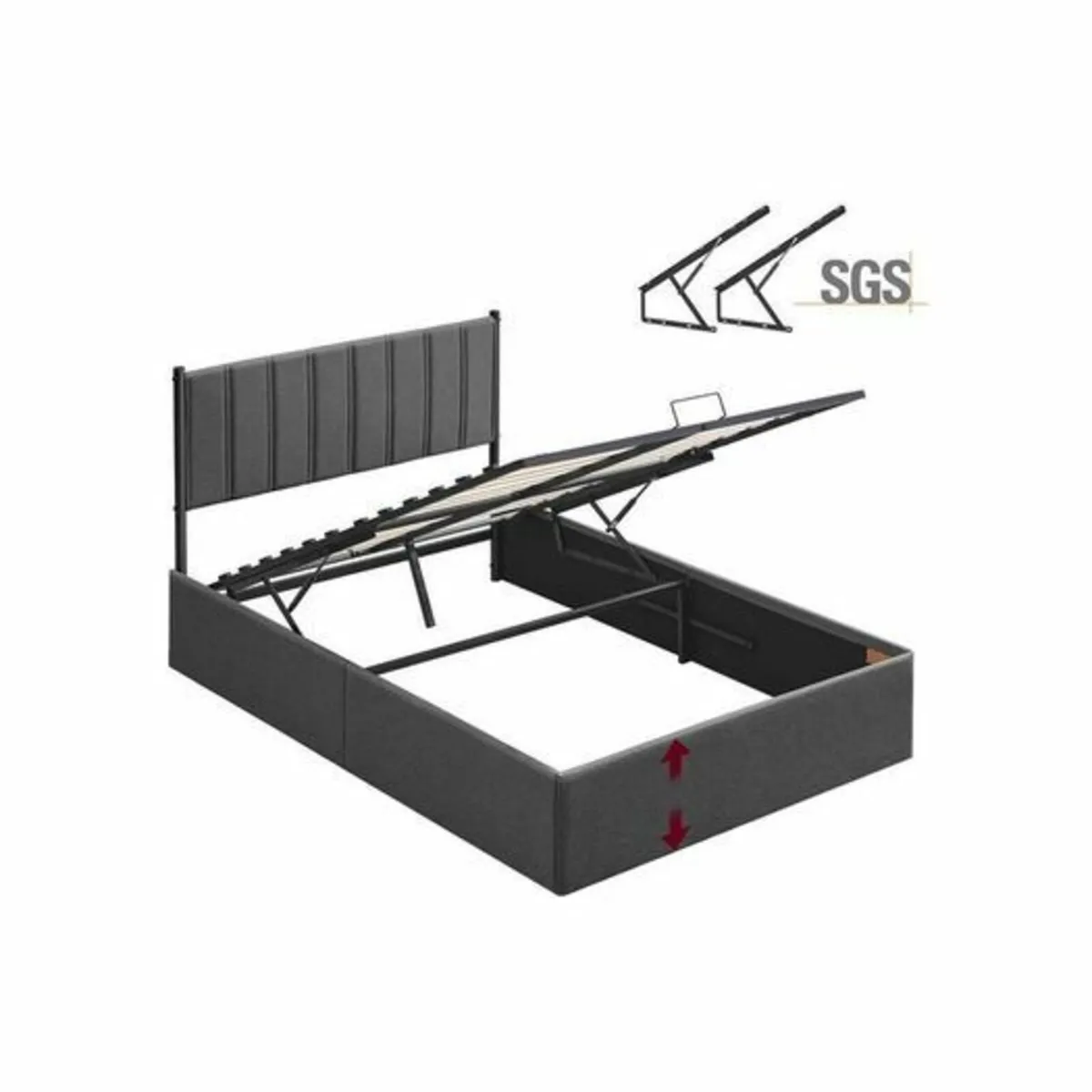 Double bed Hydraulic Ottoman Storage Bed Double (4 - Image 3