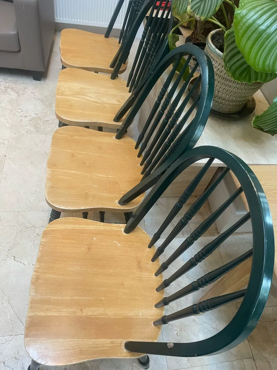 4 x Solid Wooden Kitchen Dining Chairs - Deliver - Image 2
