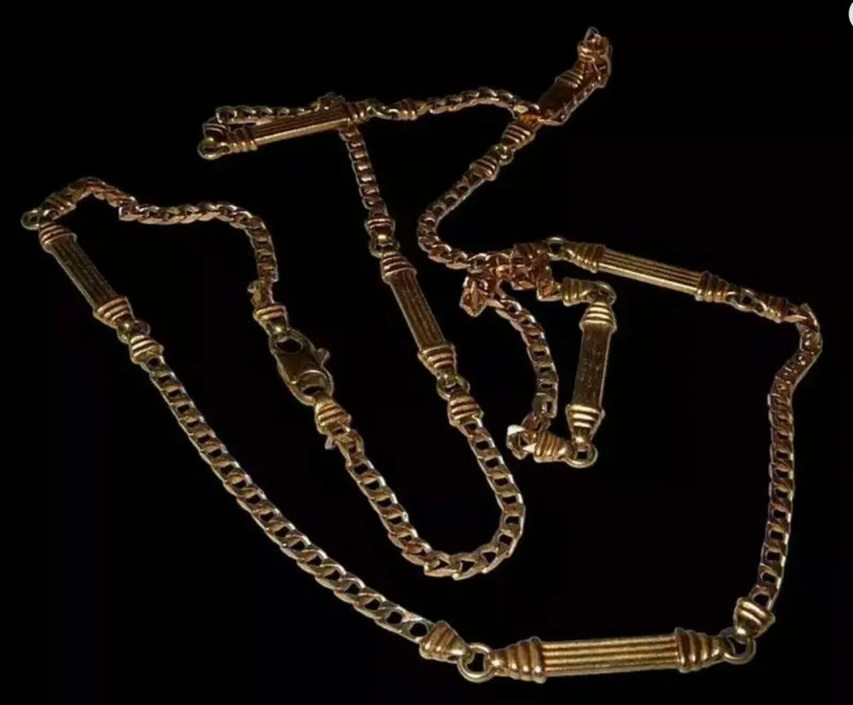 Vintage Hallmarked 9ct Gold 26" Fancy Link Chain - Image 2