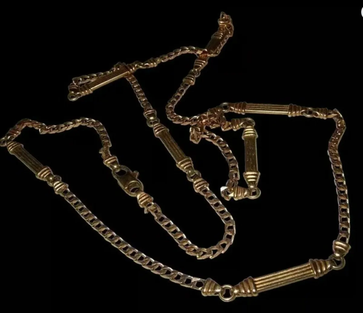 Vintage Hallmarked 9ct Gold 26" Fancy Link Chain - Image 3