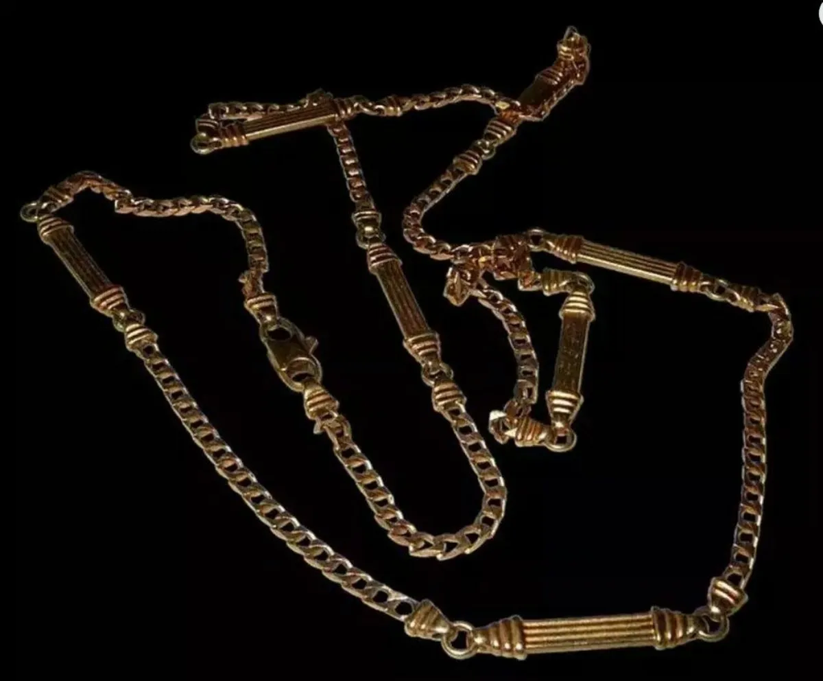 Vintage Hallmarked 9ct Gold 26" Fancy Link Chain - Image 4