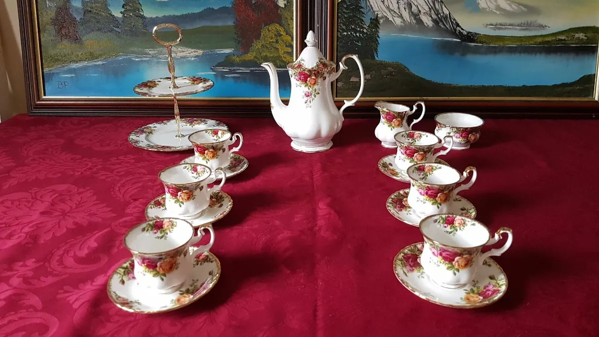 17 Pc. Royal Albert Old Country Roses Coffee Set - Image 2