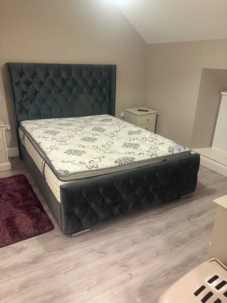 King size bed **Frame AND Mattress** 5ft - Image 2
