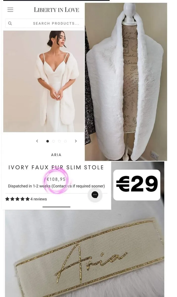 Faux Fur slim stole RRP €110 - Image 1