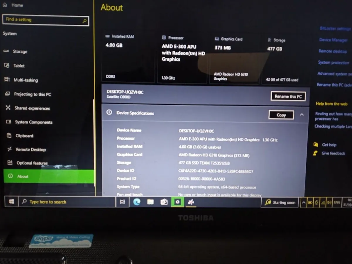 Toshiba laptop - Image 4