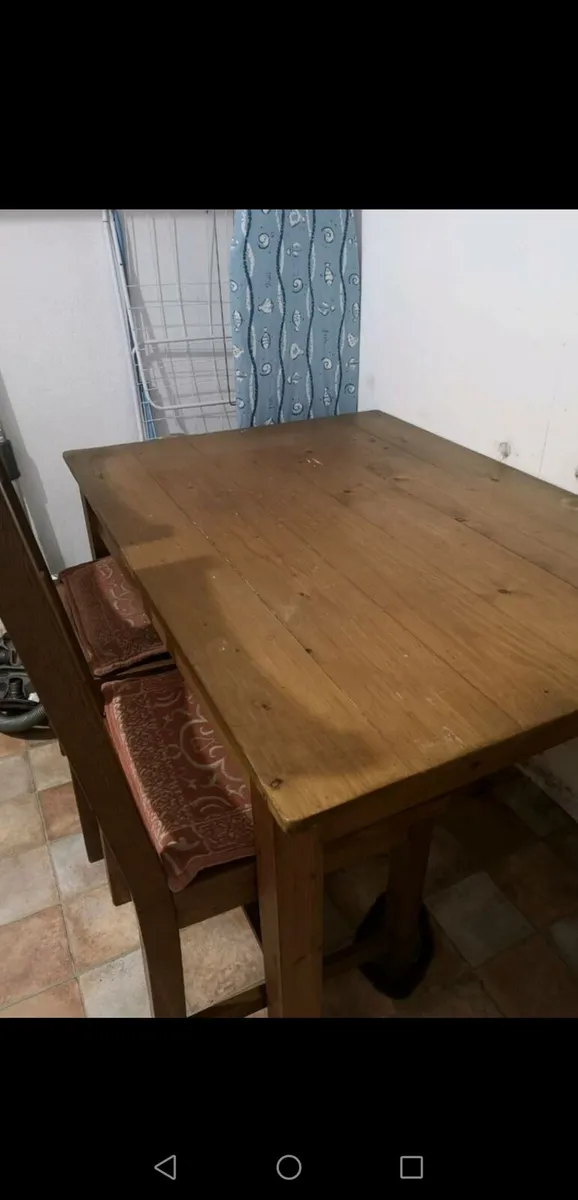 **CLEARANCE** Small Table & 2 Oak Chairs - Image 1