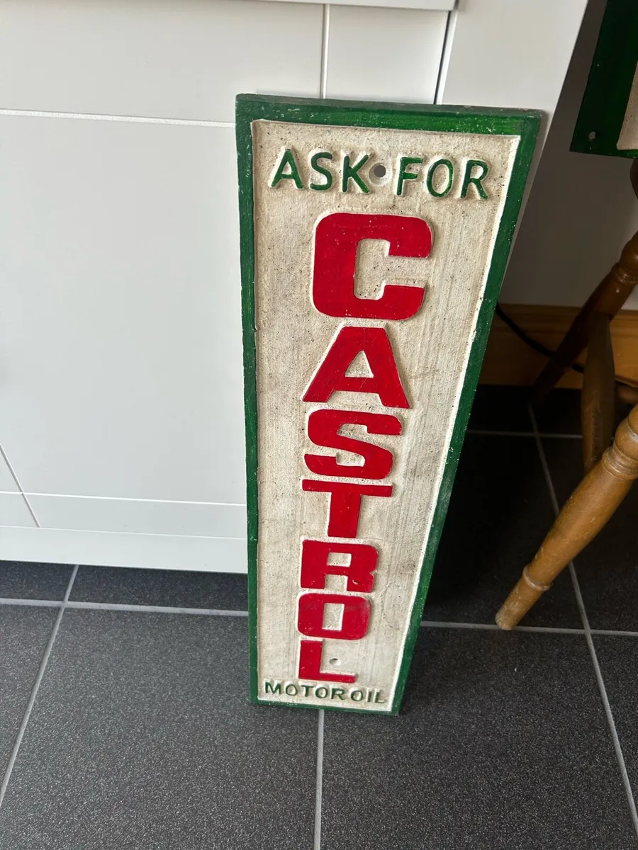 Cast Iron Castrol Sign