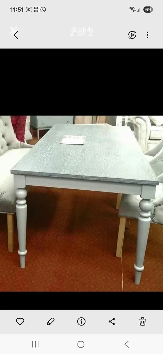 6ft  wooden Table Brand New ,two-tone grey wash - Image 1