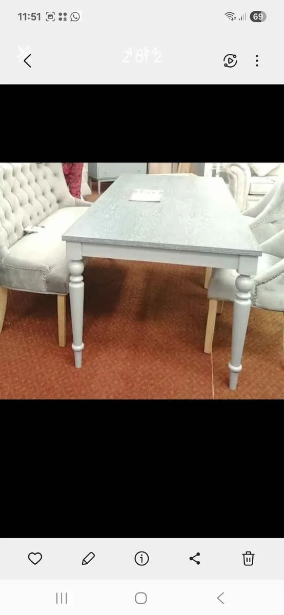 6ft  wooden Table Brand New ,two-tone grey wash - Image 3