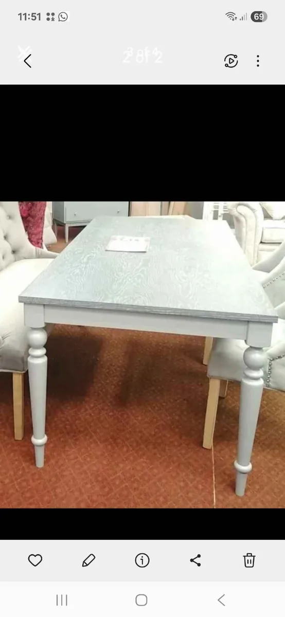 6ft  wooden Table Brand New ,two-tone grey wash - Image 4