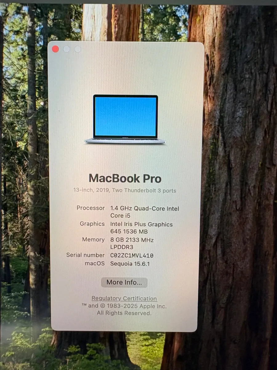 13" Apple MacBook Pro Sequoia Touch Bar 8gb /256g - Image 4