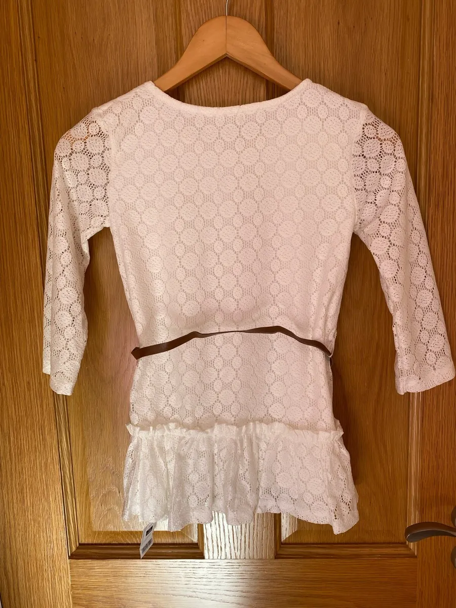 Girl’s Brand New Elegant Cream Lace Dress - Image 4