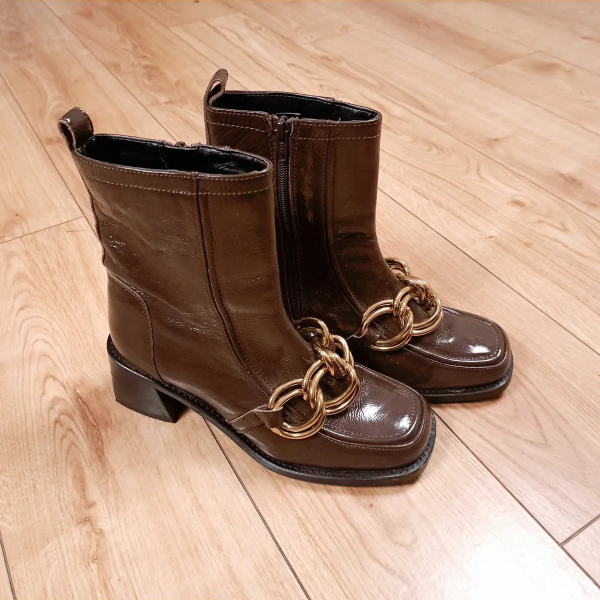 River Island Chocolate Brown Ankle Boots 4UK/37EU - Image 1