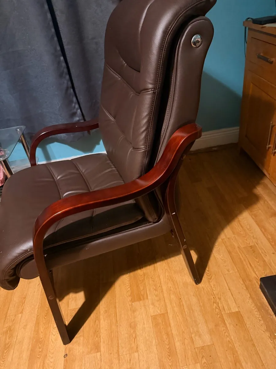 2 Armchairs Dark Brown - Image 3