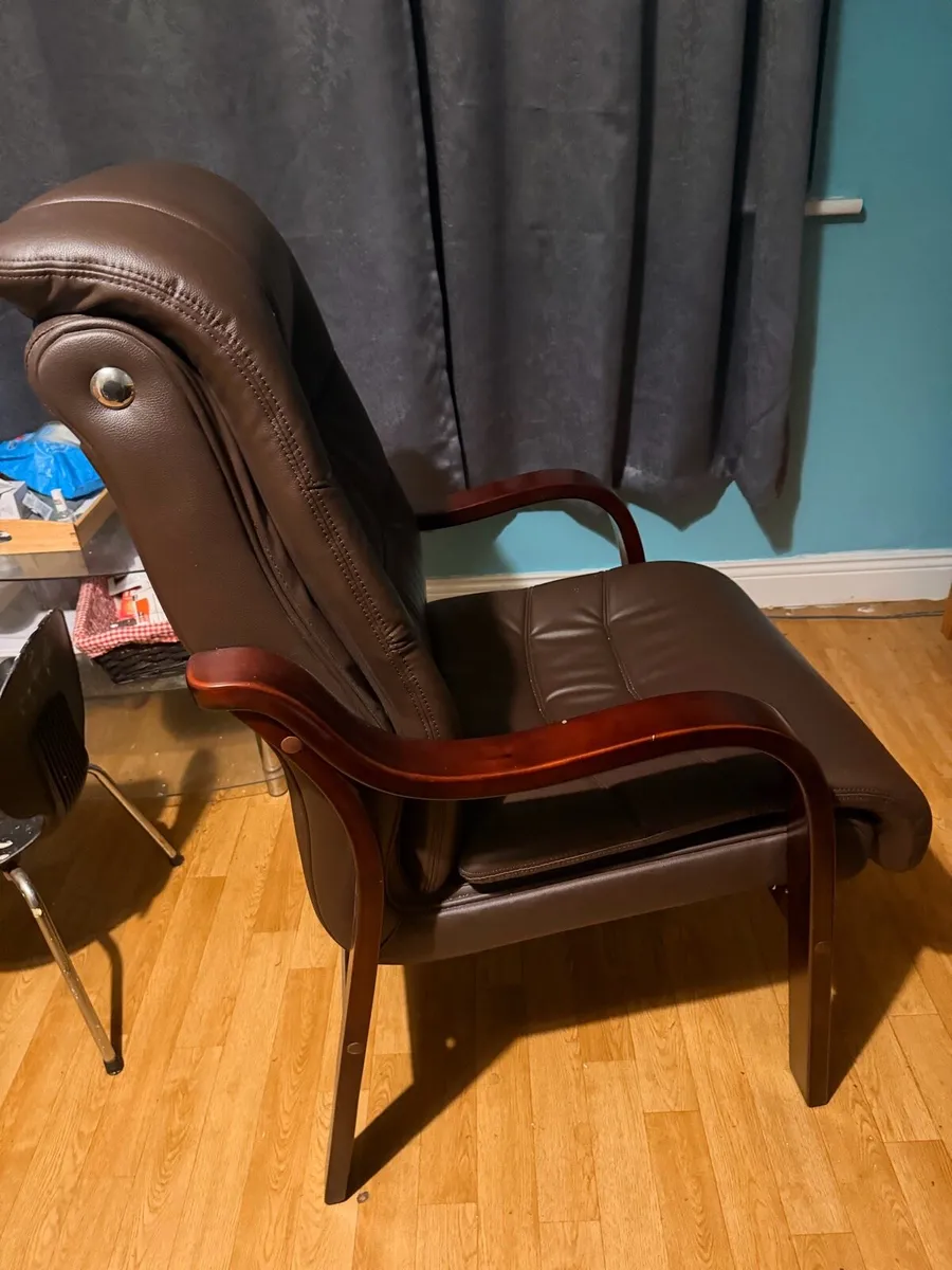 2 Armchairs Dark Brown - Image 4