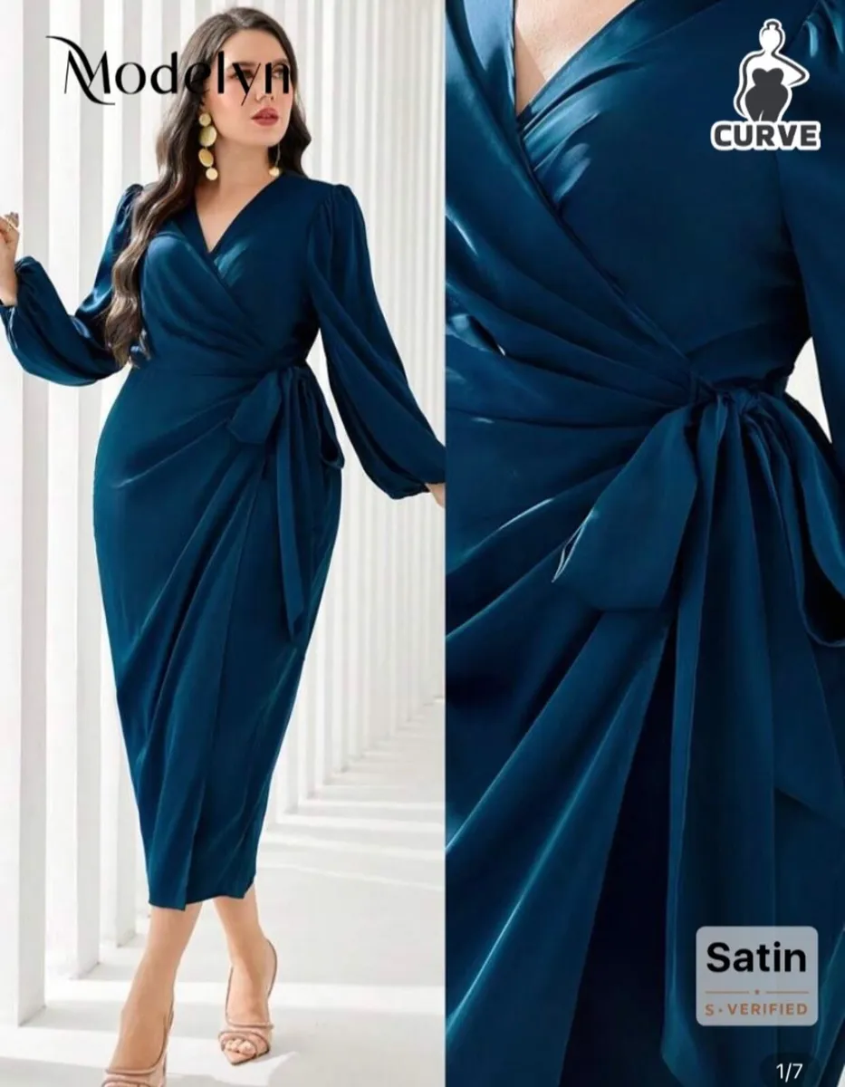 Satin dress blue