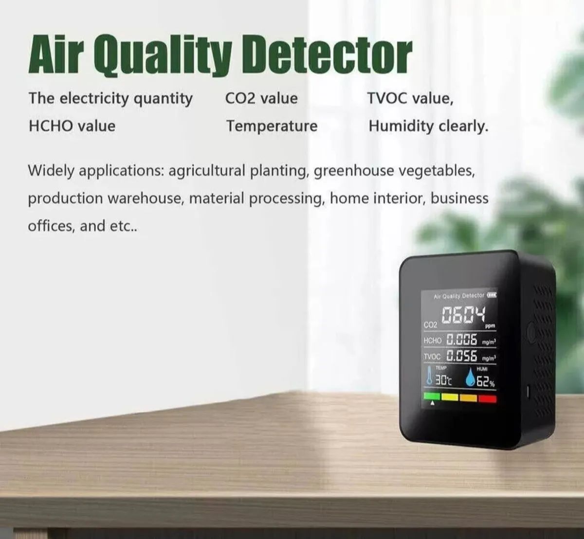 5-in-1 CO2 TVOC Air Quality Meter Tester NEW - Image 1