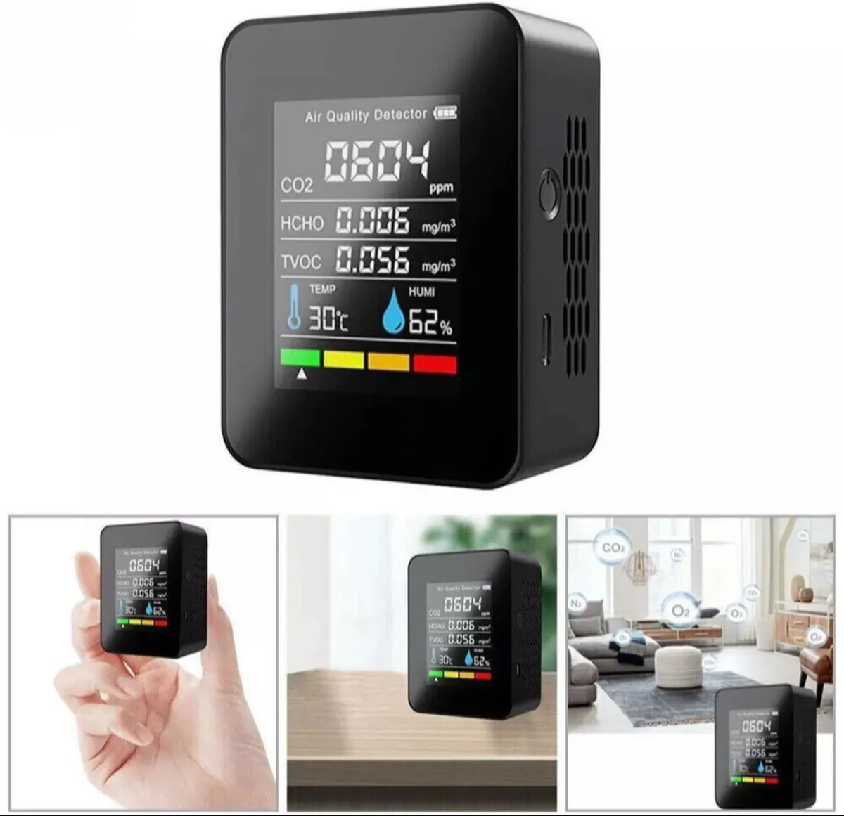 5-in-1 CO2 TVOC Air Quality Meter Tester NEW - Image 2