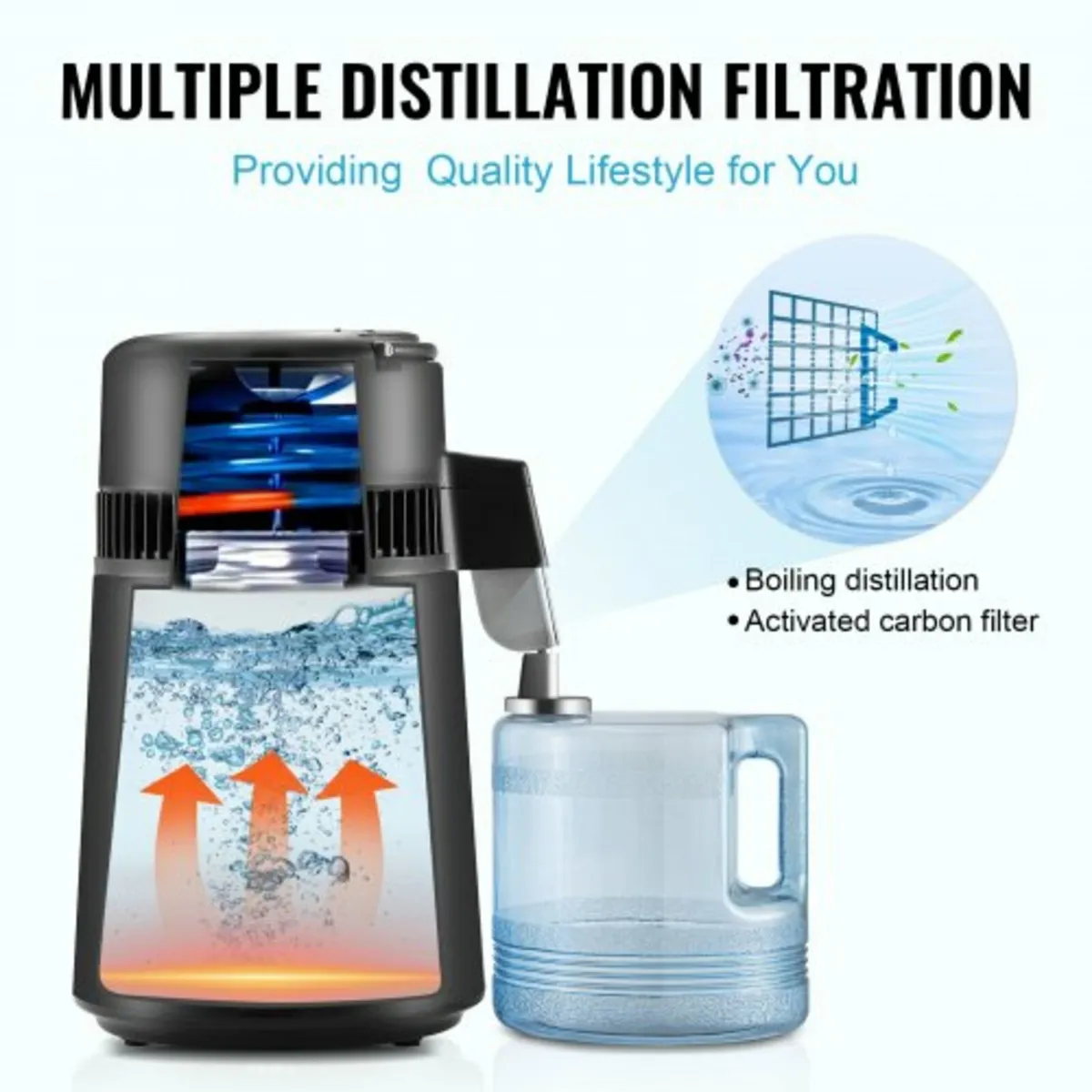 4L Water Distiller Purifier Machine Countertop Sta - Image 4