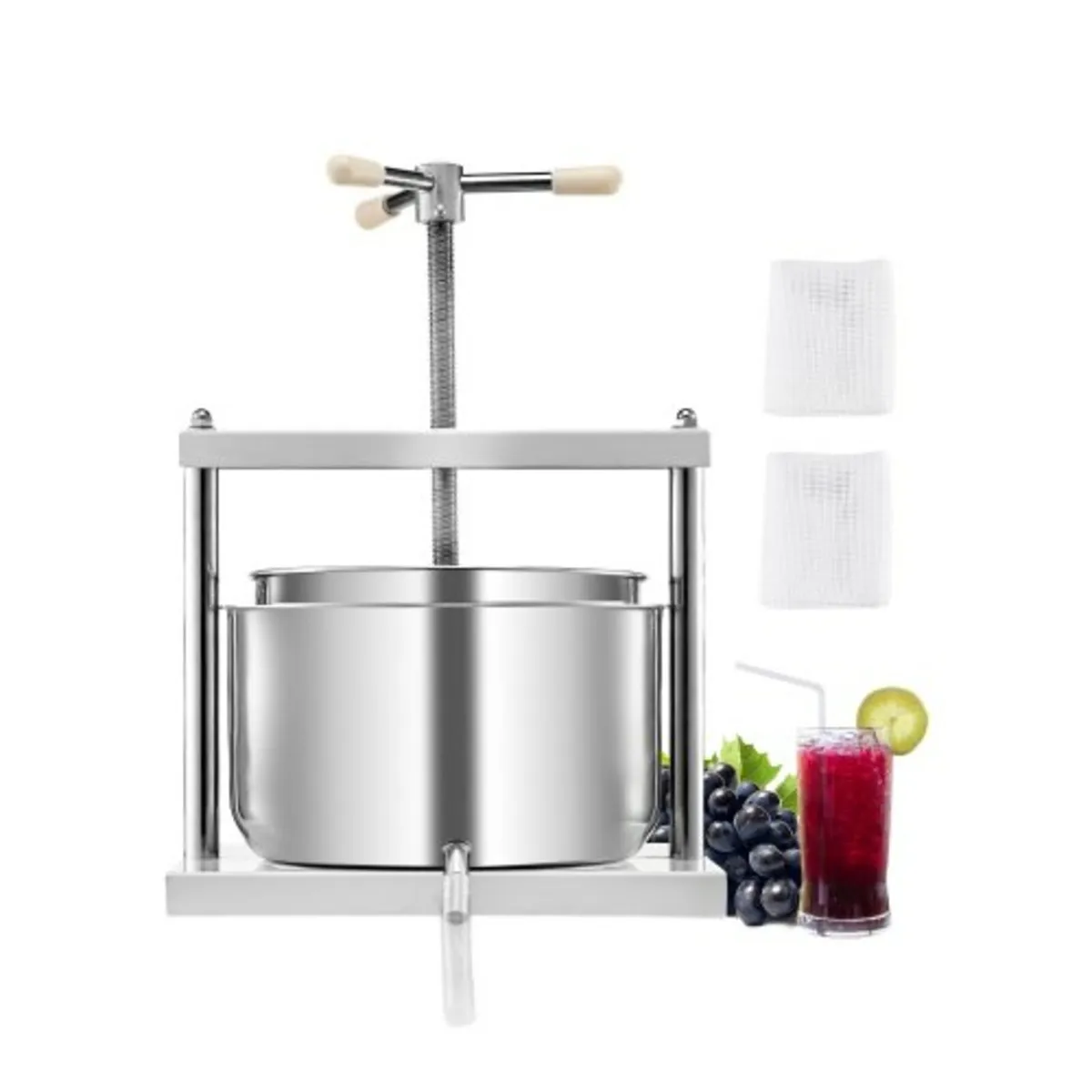 3.17 Gal/12L Fruit Wine Press, 2 Stainless Steel B - Image 1