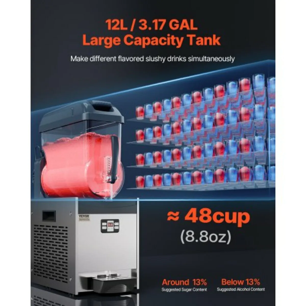 Commercial Slushy Machine, 12L Single Tank Frozen - Image 4