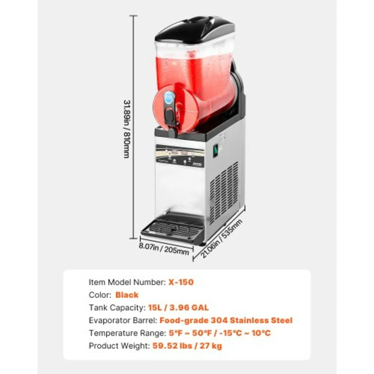 Frozen Drink Maker, 15L Single Tank Slushy Machine - Image 2