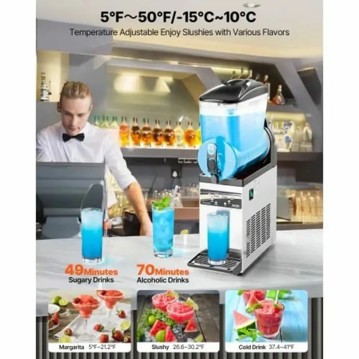 Frozen Drink Maker, 15L Single Tank Slushy Machine - Image 3