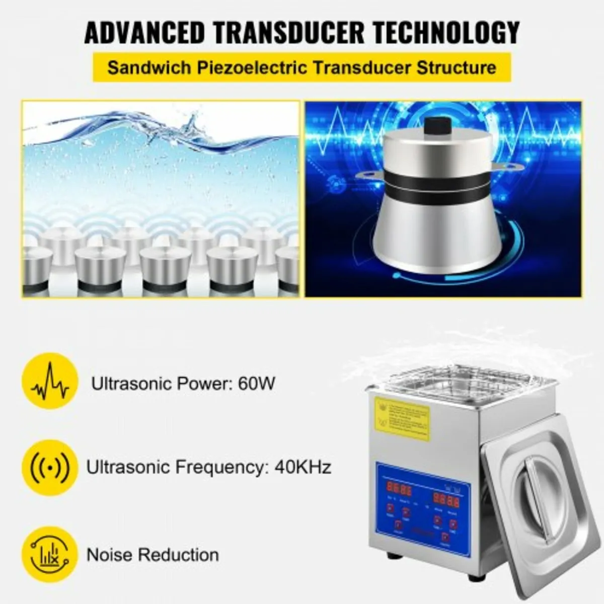 2L Ultrasonic Cleaner Machine Stainless Steel Ultr - Image 3