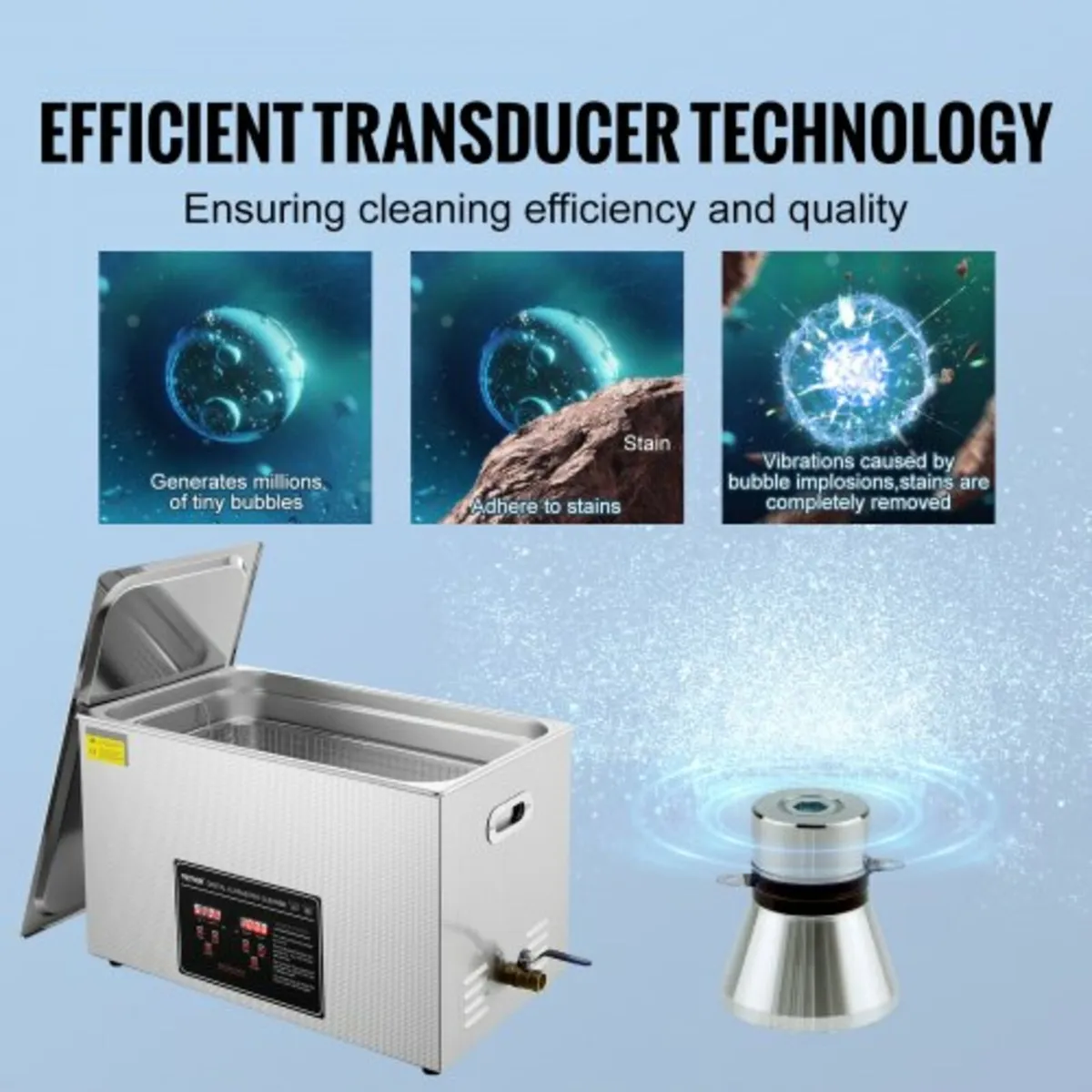 Ultrasonic Cleaner with Digital Timer & Heater, Pr - Image 4