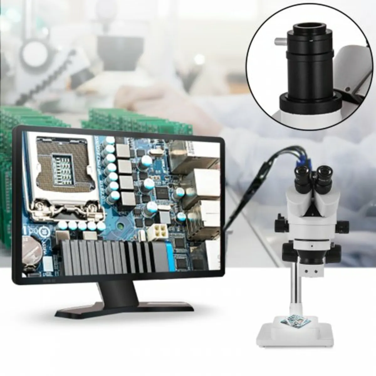 3.5X-90X Simul-Focal Stereo Microscope 360°Swiveli - Image 4