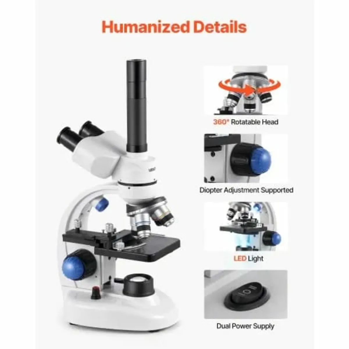 Trinocular Microscope for Adult, Professional Comp - Image 4