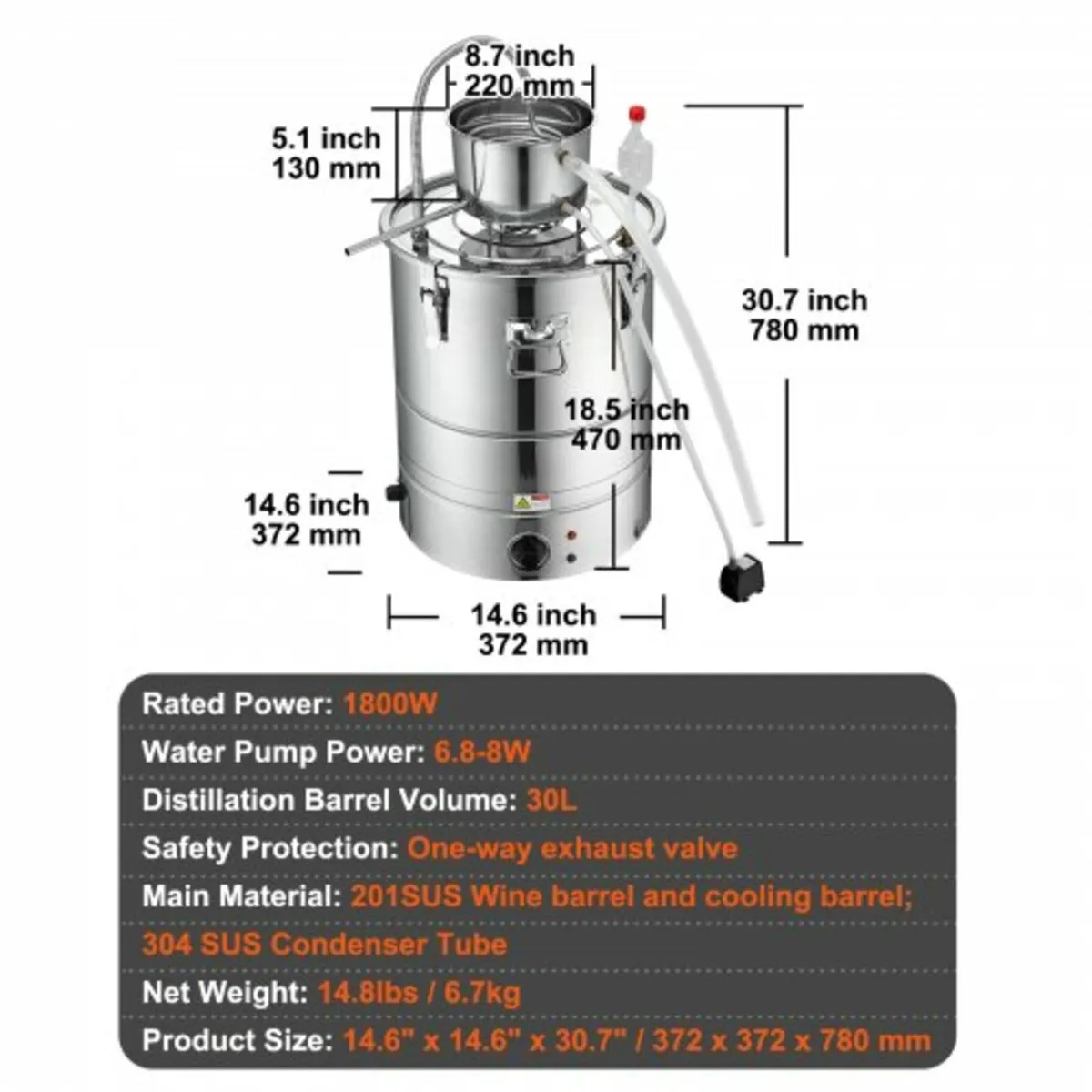 Still Water Distiller 34.1L with Thumper  & Wat - Image 2