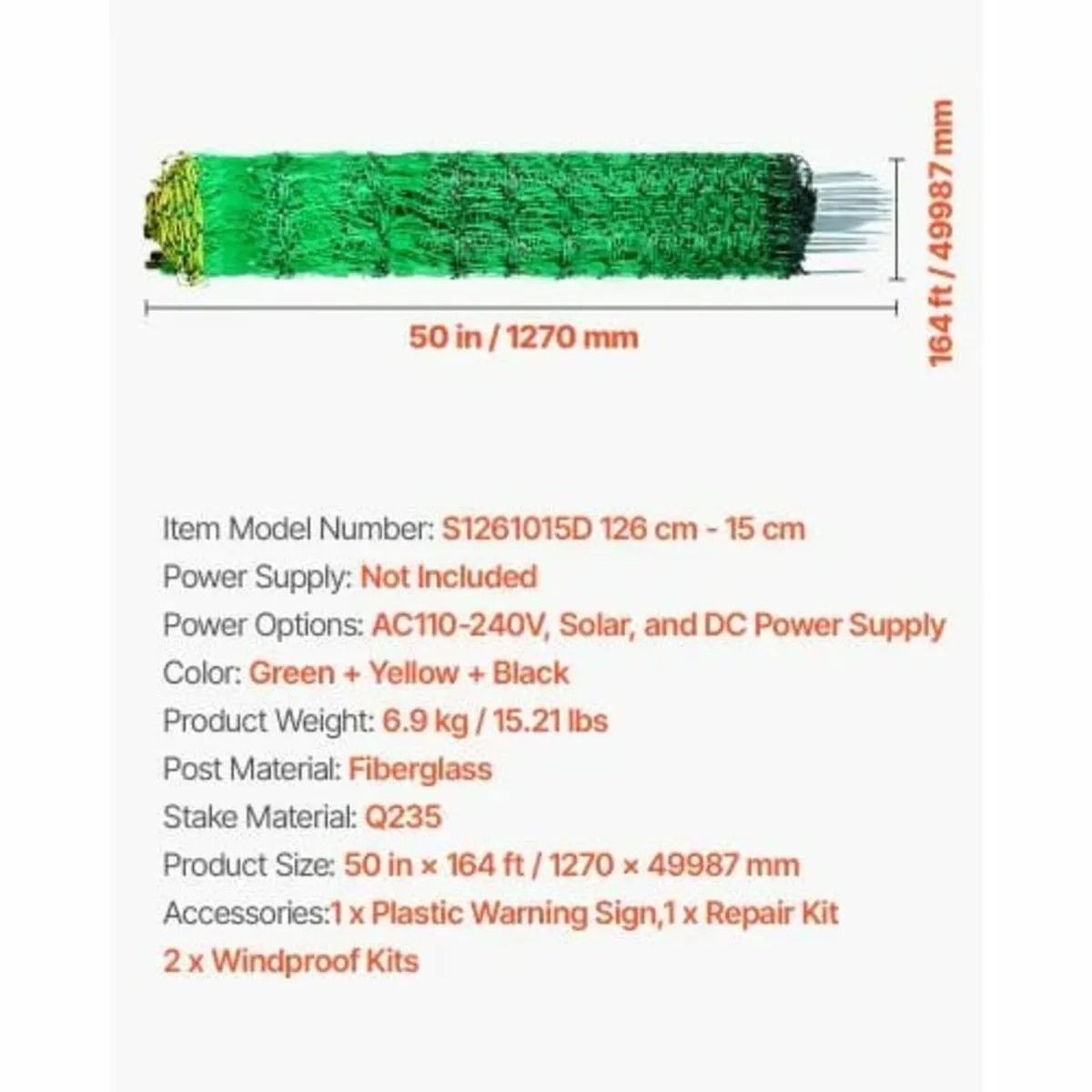 Electric Fence Netting, 1.27 m x 50 m, Livestock N - Image 2