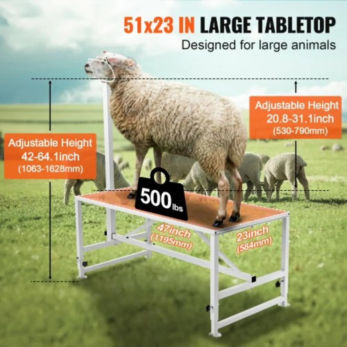 Goat & Sheep Stand, 47x23 inch Livestock Stand, Me - Image 1