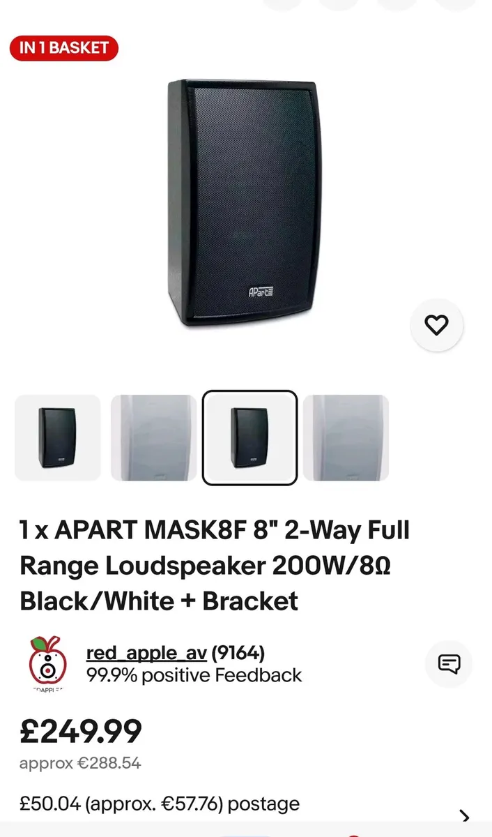 Pair of Apart mask8f-bl Hi-Fi loudspeaker 300W eac - Image 1