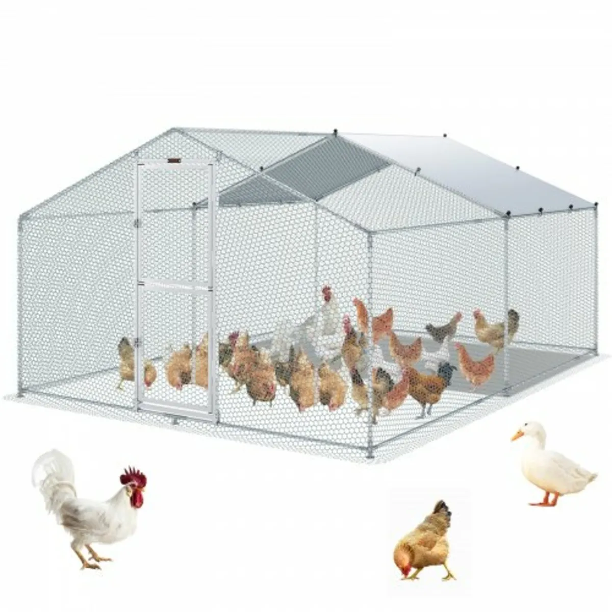 Metal Chicken Coop, 13.1 x 9.8 x 6.6 ft Large Chic - Image 1