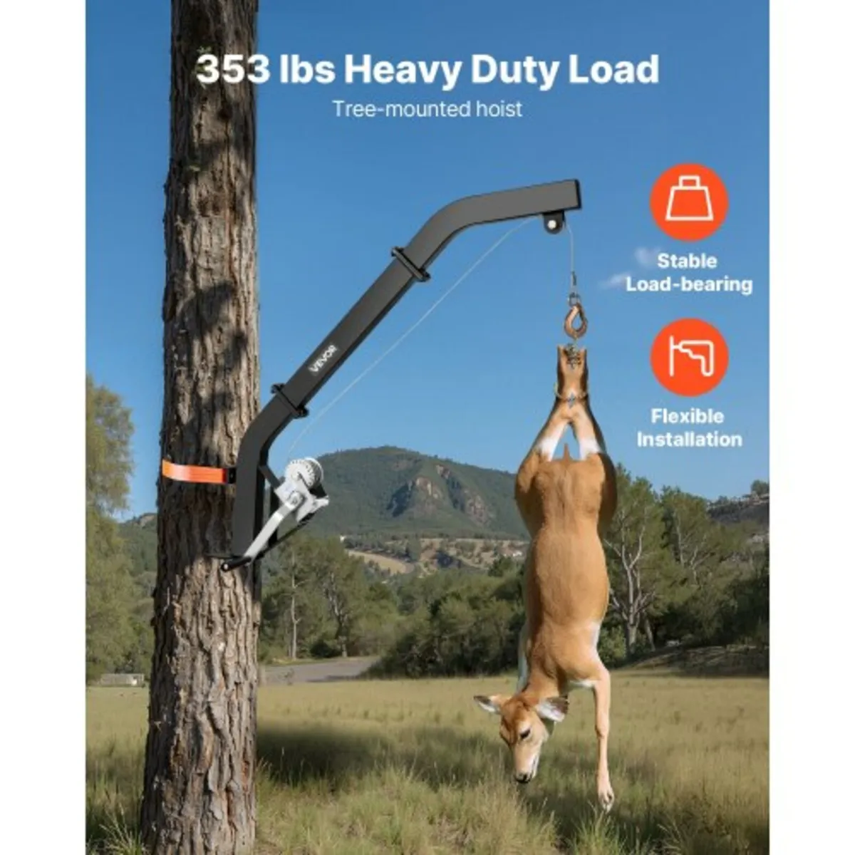 Tree Mounted Deer Hoist, 353 lbs Load Capacity, Hu - Image 3
