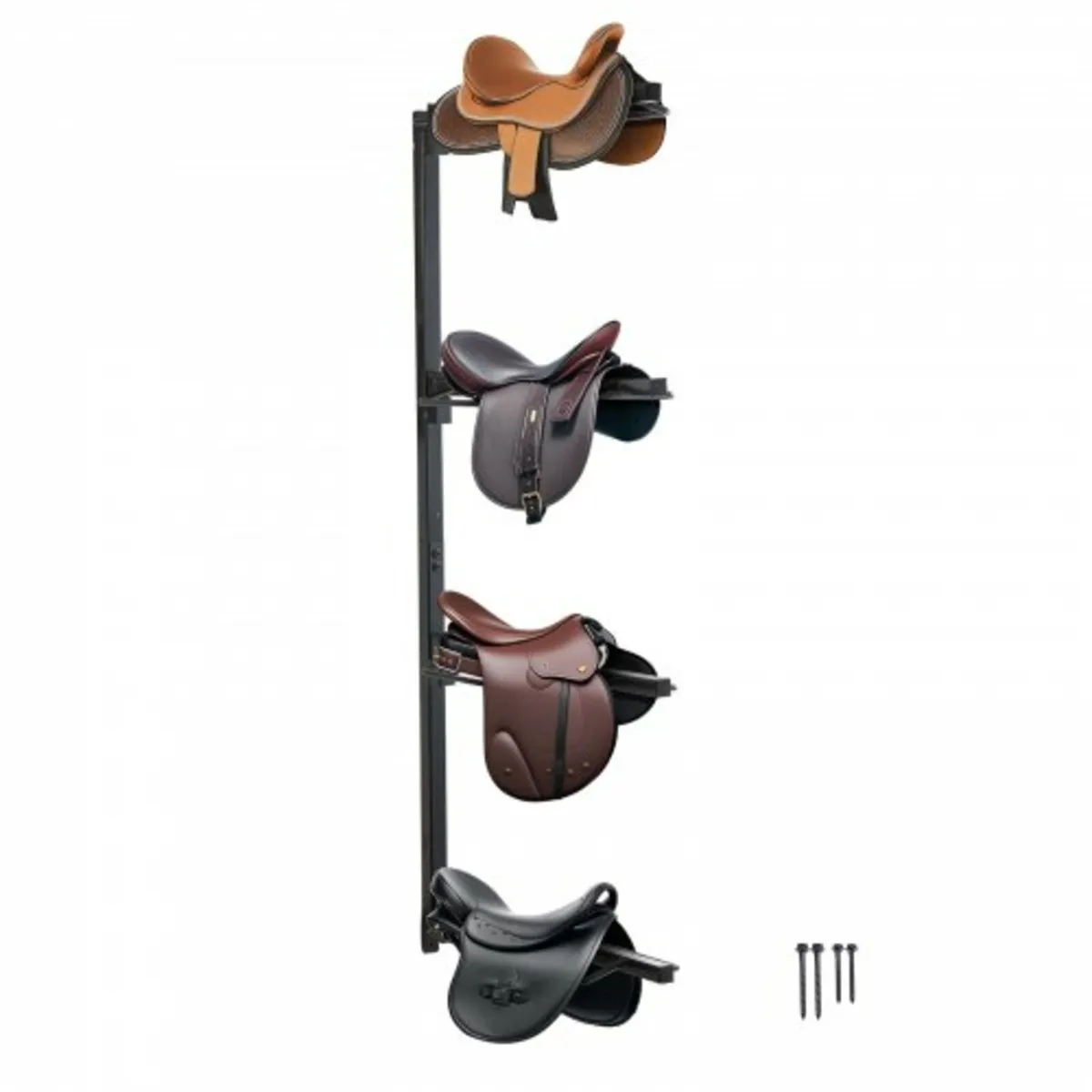 Wall Mount Saddle Rack, 24 x 7 x 52 in, Four Tiers - Image 1
