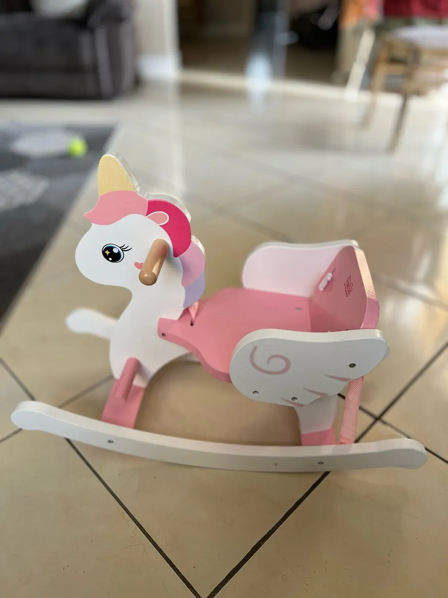 Wooden Unicorn Baby Rocking Horse - Image 3
