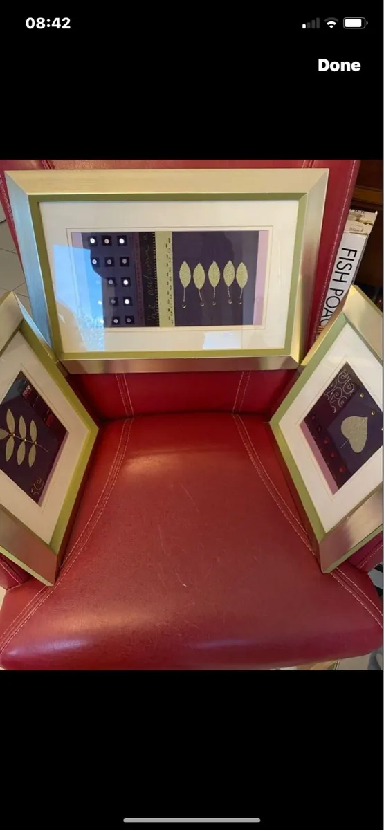 Set of Embroidered Sprig Filled Frames - Image 1