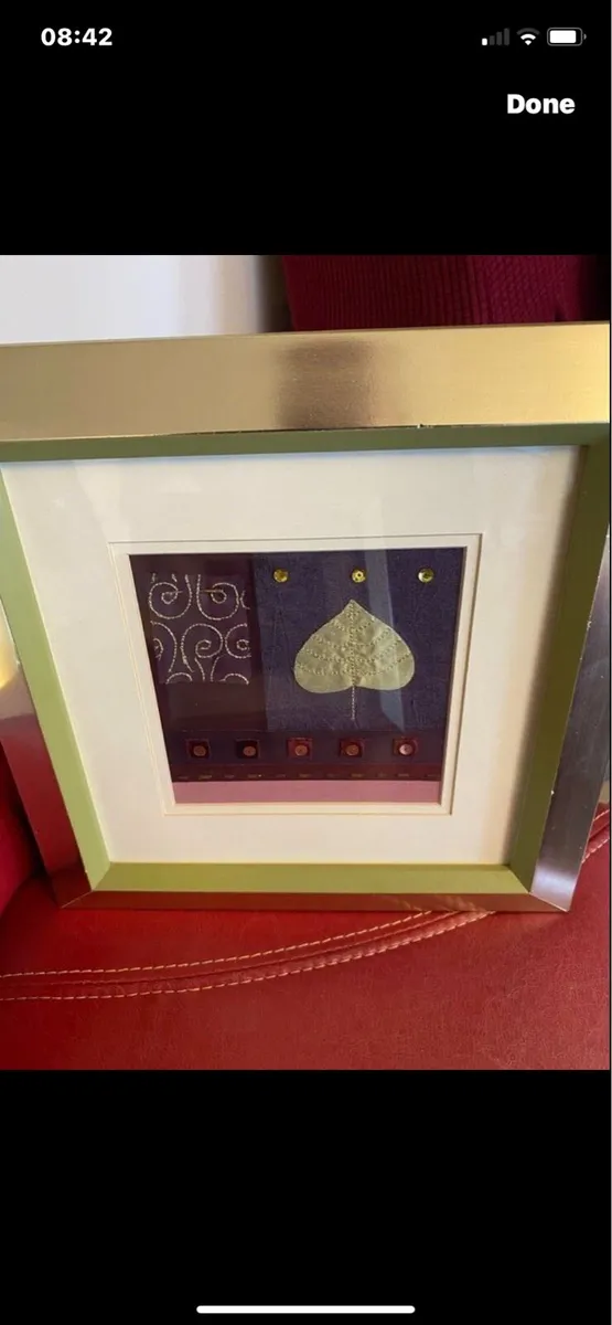 Set of Embroidered Sprig Filled Frames - Image 3