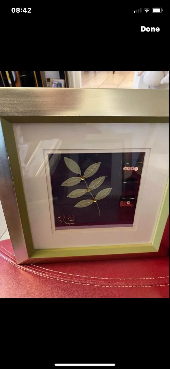 Set of Embroidered Sprig Filled Frames - Image 4