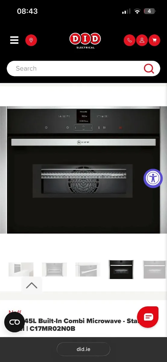 Neff 45L Built-In Combi Microwave| C17MR02N0B - Image 3